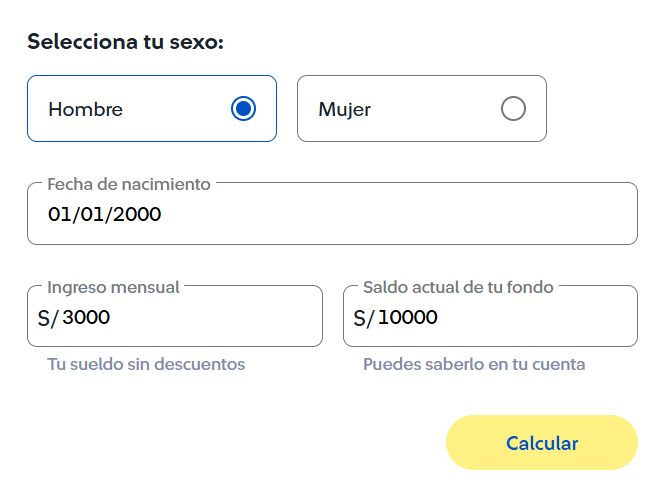 Calculadora de pensión AFP Integra